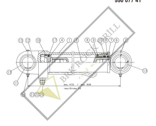 55004569 - 550 045 69 - HYDR.CYLINDER | TAMROCK - DX700 - DX800