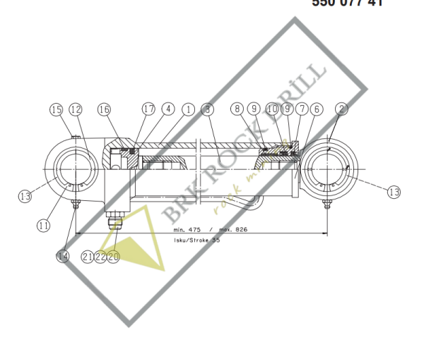 550 045 69 - 55004569 - HYDR.CYLINDER | TAMROCK - DX700 - DX800